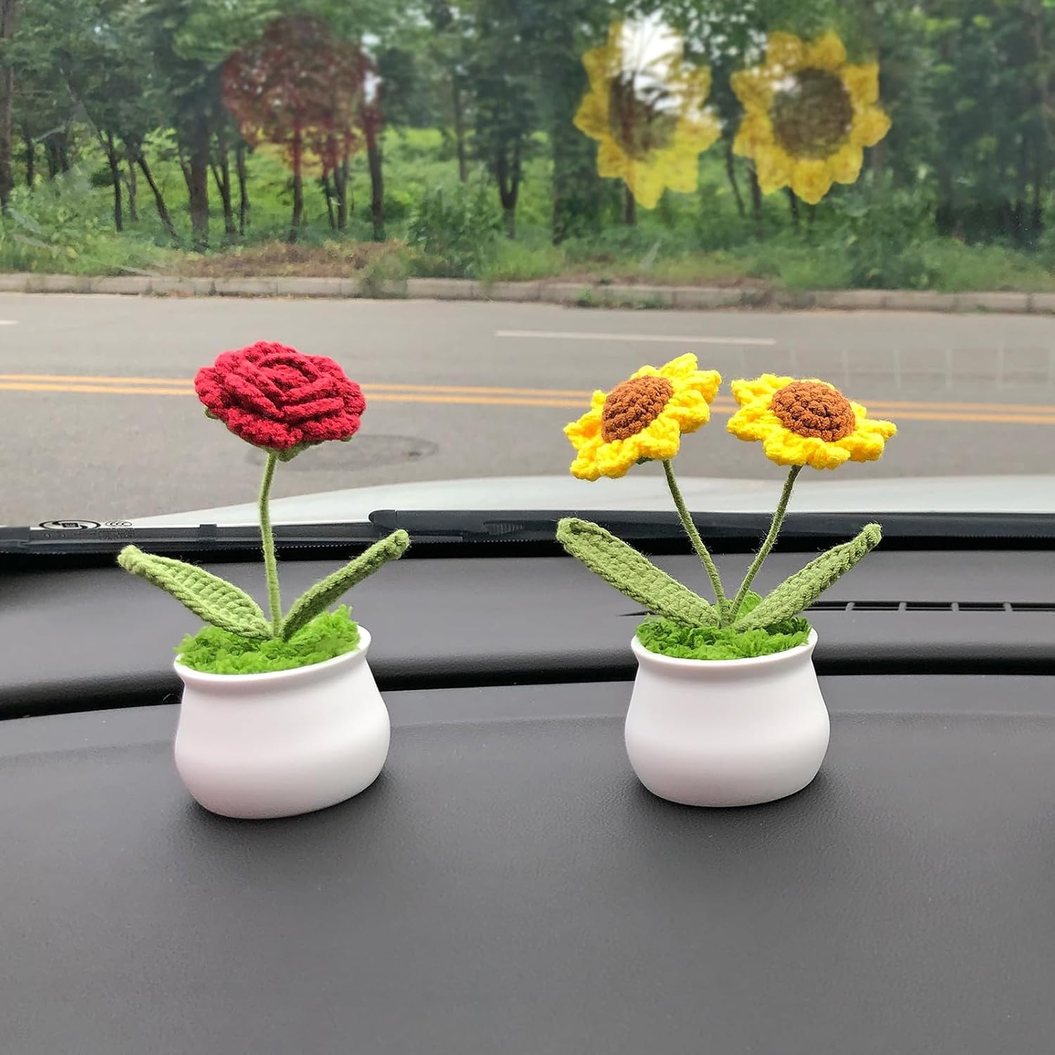 Crochet Flowers Cute Rose Gifts for Girlfriend, Boyfriend Valentines Birthday Gi