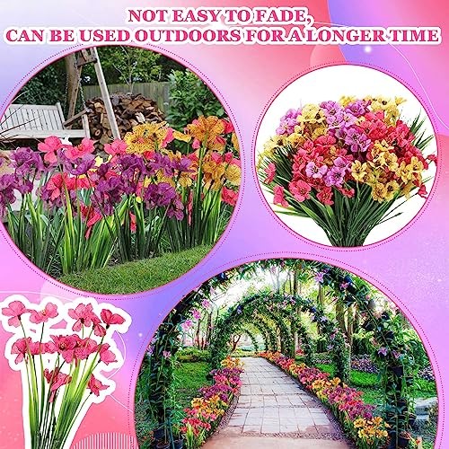Lyrow 100 Bundles Violet Artificial Flowers UV Resistant
