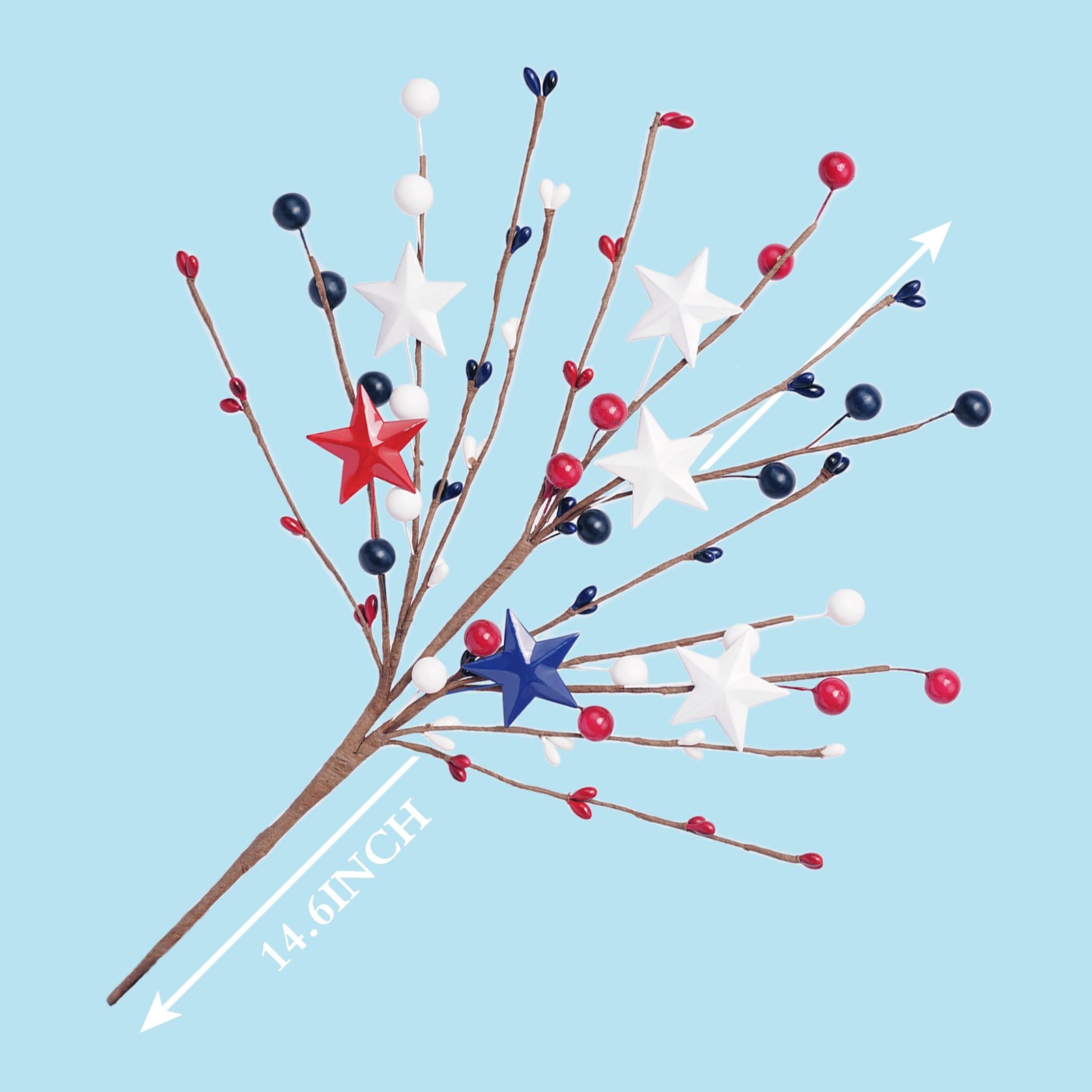 4 Pcs 4th of July Decorations Star Sprays, Red White and Blue Patriotic Decor…