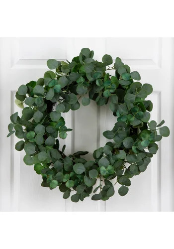 Faux 30in Eucalyptus Wreath – Realistic, Bendable, Indoor Decor for Door Mantel