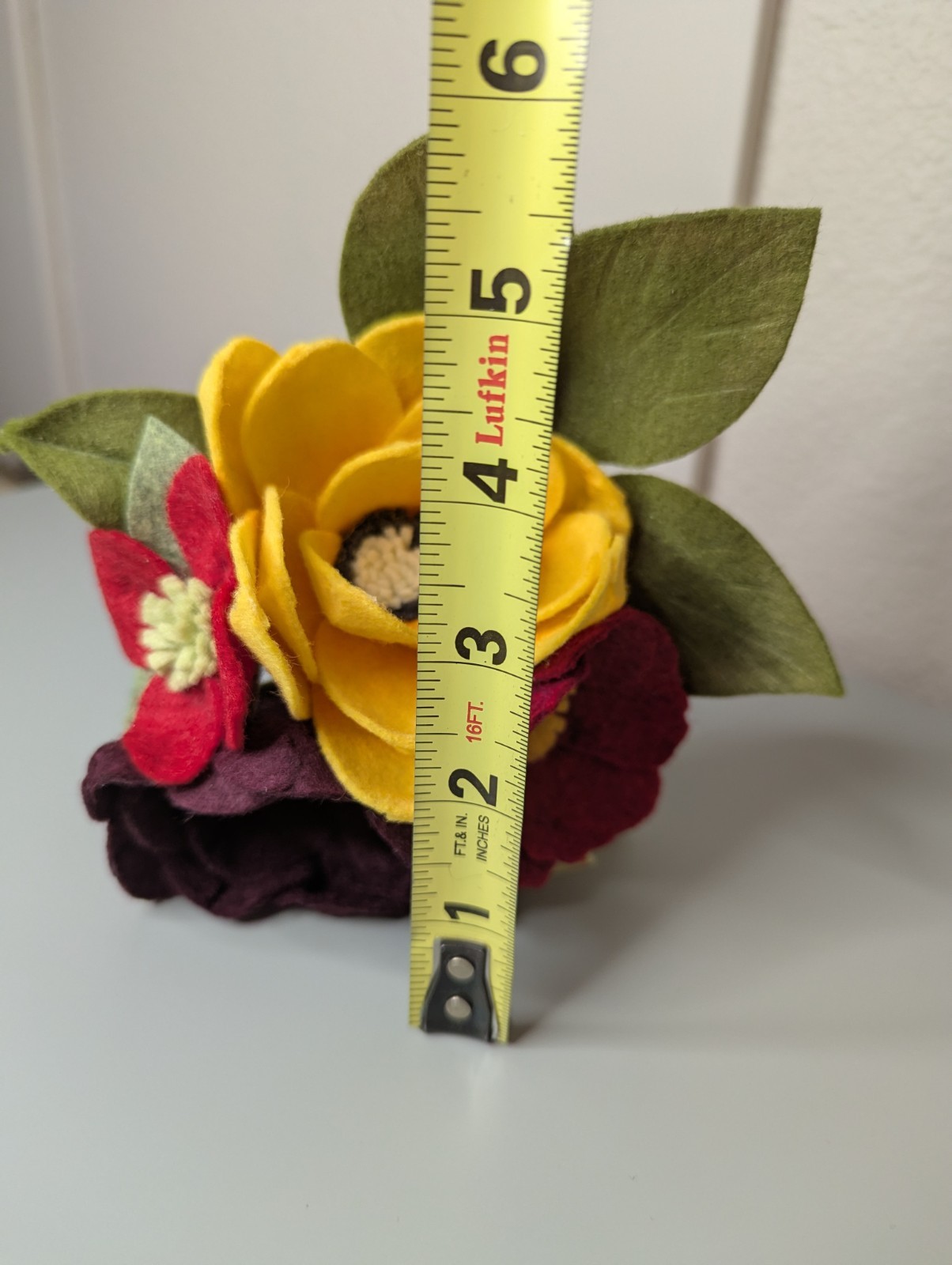 Beautiful Hand Cut Wool Blend Felt Flower Bouquet Gift Wrapped/Great Gift Idea!