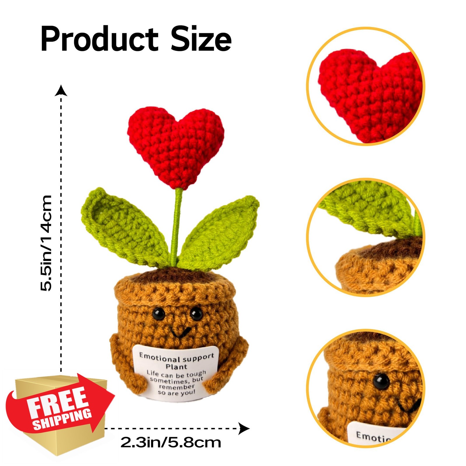 Qobacxso Crochet Flower in Pot Emotional Support Love Gift