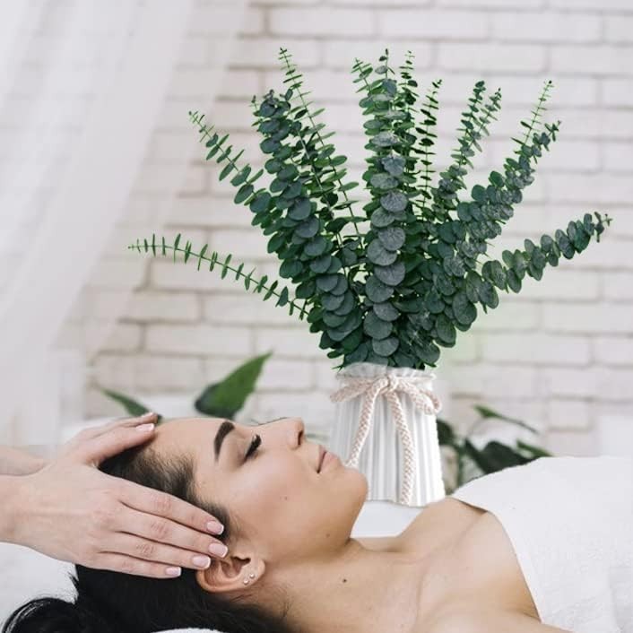 20 PCS Dried Preserved Eucalyptus for Shower, 17″ Real Natural Fresh Hanging Euc