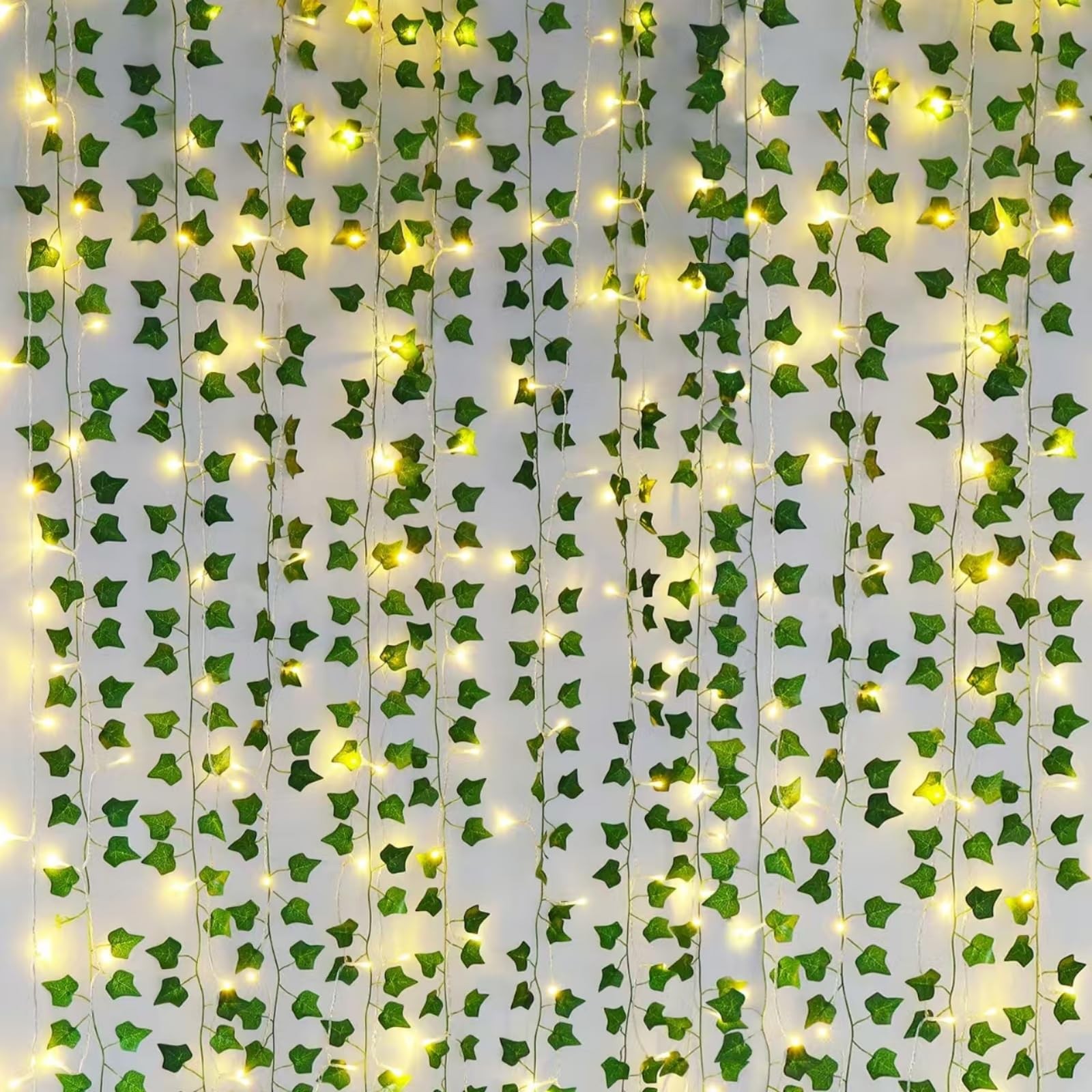 84Ft Artificial Ivy Vines with 80 LED String Lights for Wedding Garden Party