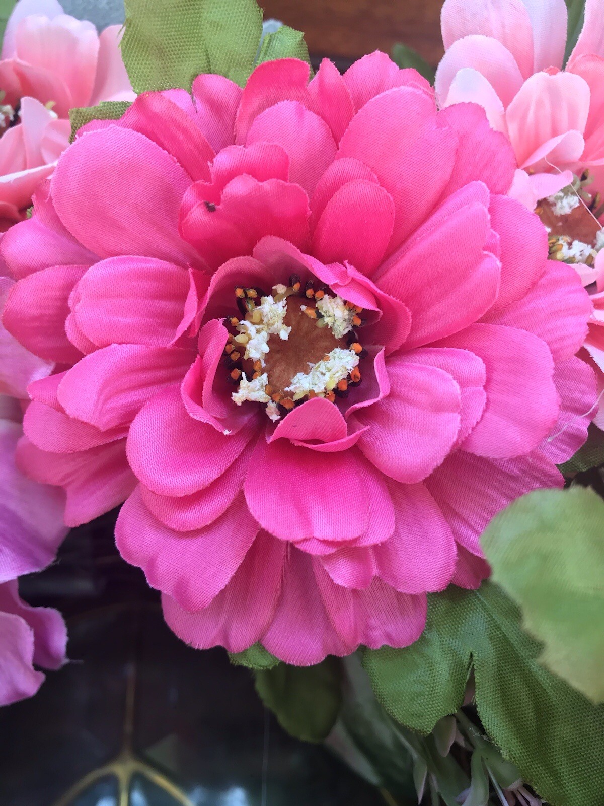 20” Pink Zinnia Wreath For Year Round Use free shipping