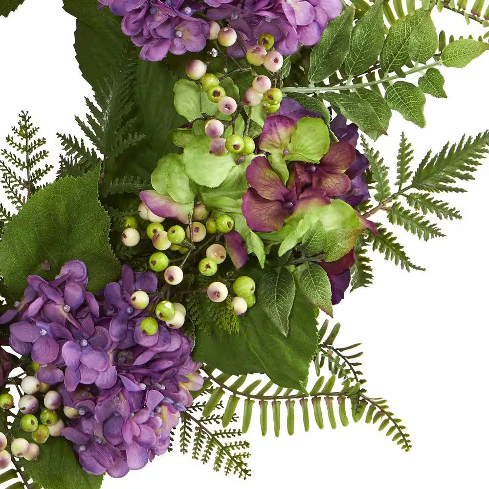24 In. Artificial Hydrangea Berry Wreath