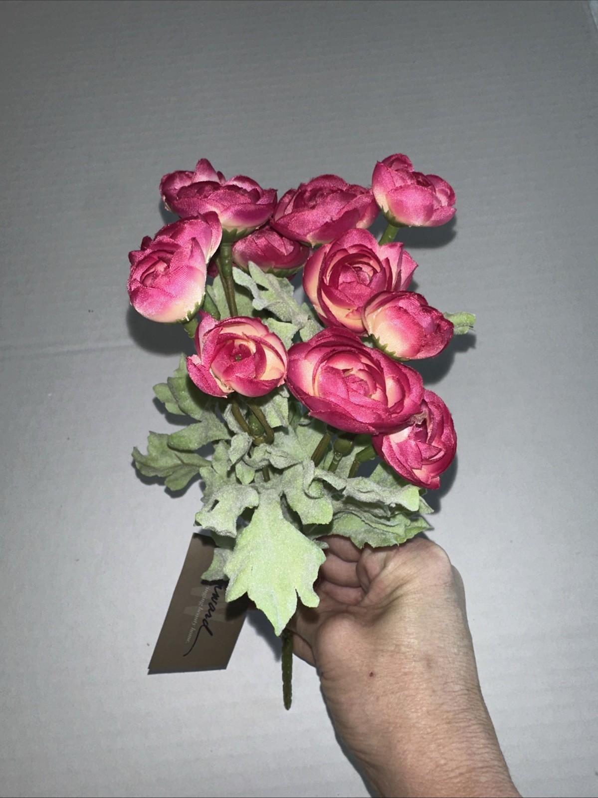Winward Mini Ranunculus Bush 10.63” Faux Florals NEW