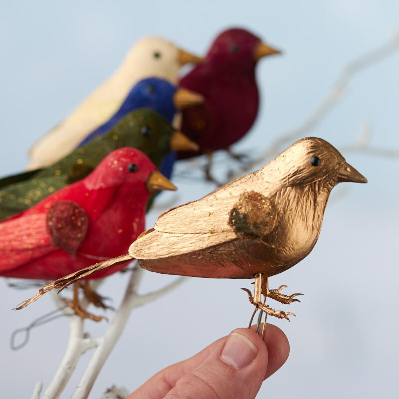 Bulk Package of 12 Multicolored Paper Twist 5″ Chickadee Birds