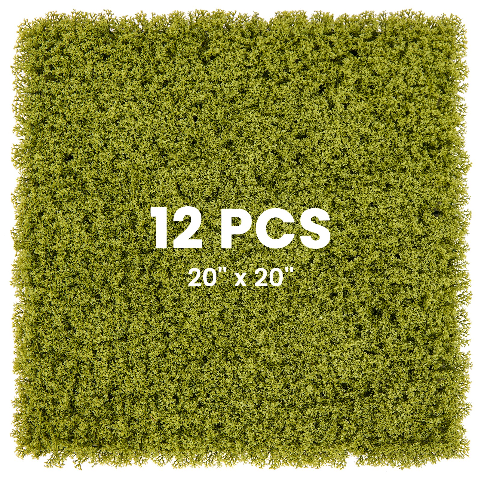 12 Pcs 20×20 In Artificial Grass Wall Panels Garden Yard Balcony Green Decor