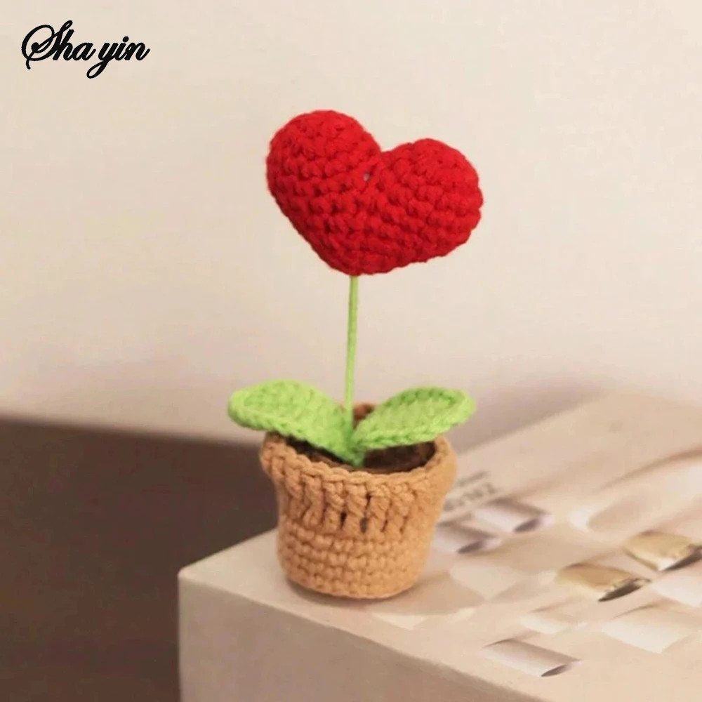 Hook Woven Finished Small Potted Plant Simulation Flower Potted Plant Flower