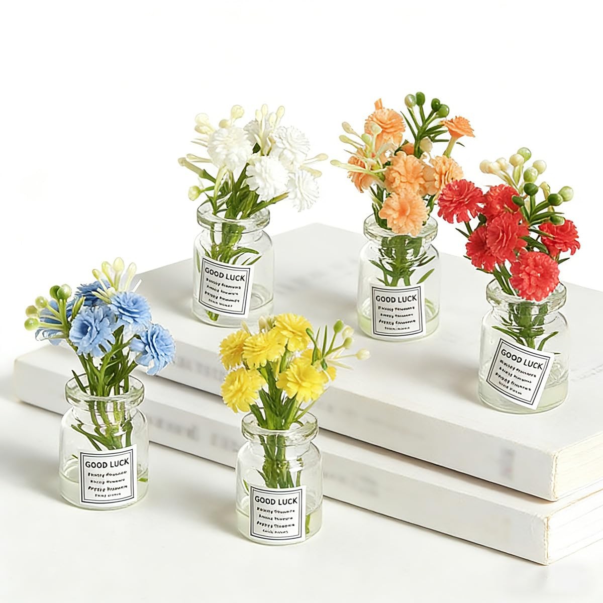 5 PCS Mini Flower Car Dashboard Decorations Cute Auto Interior Ornaments for