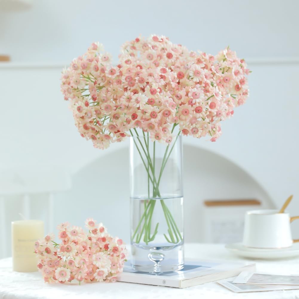 Artificial Daisy Flowers 10 Bundles,Fake Wildflowers with Stems for Wedding C…