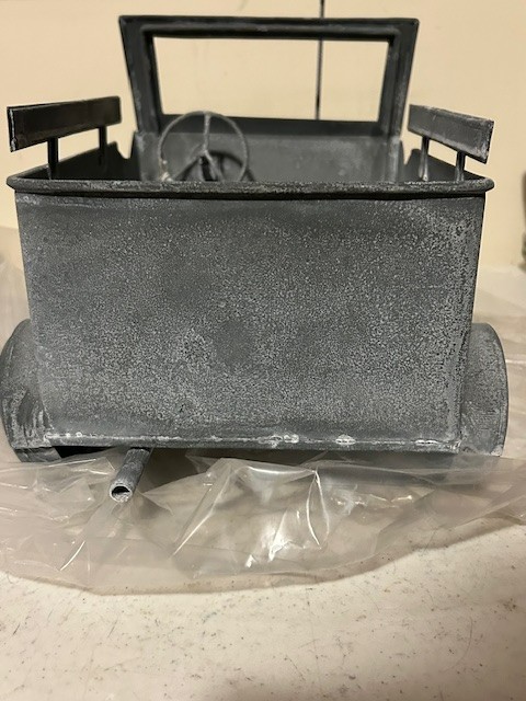 New Short Truck metal planter in distressed weathered zinc
