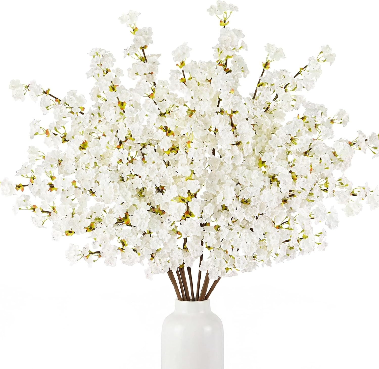 Artificial Silk Cherry Blossom Flowers – 39.3in Stems, Lifelike for All Seasons