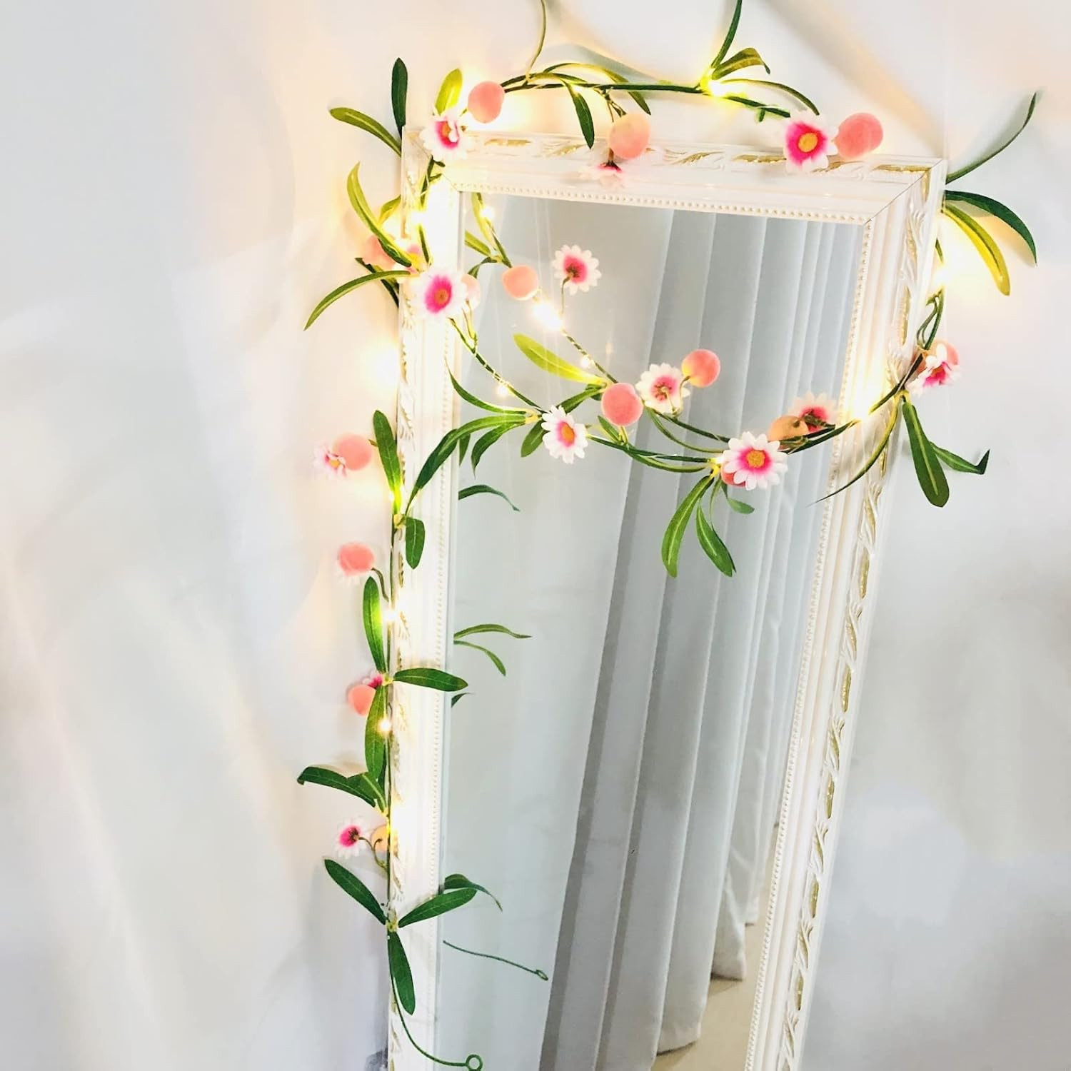 Simulation Peach String Lights Hanging Vine Plant Peach Garland Artificial Fruit
