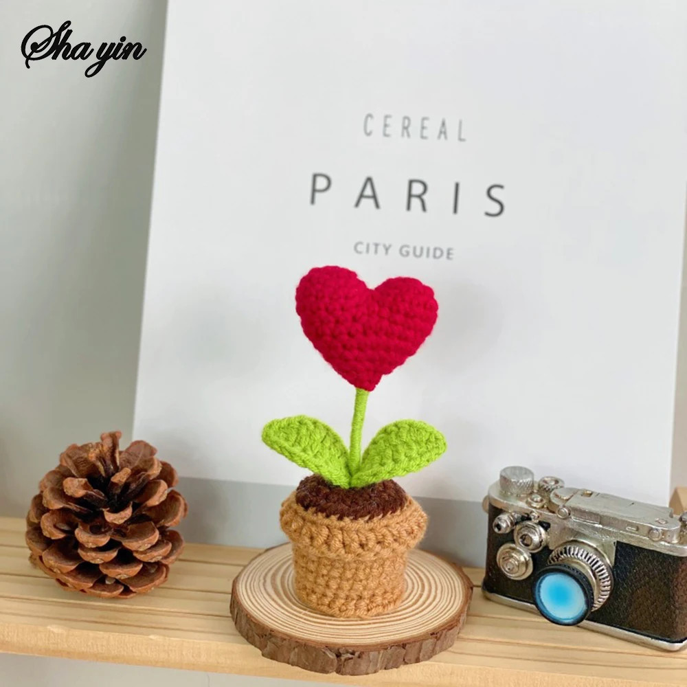 Hook Woven Finished Small Potted Plant Simulation Flower Potted Plant Flower