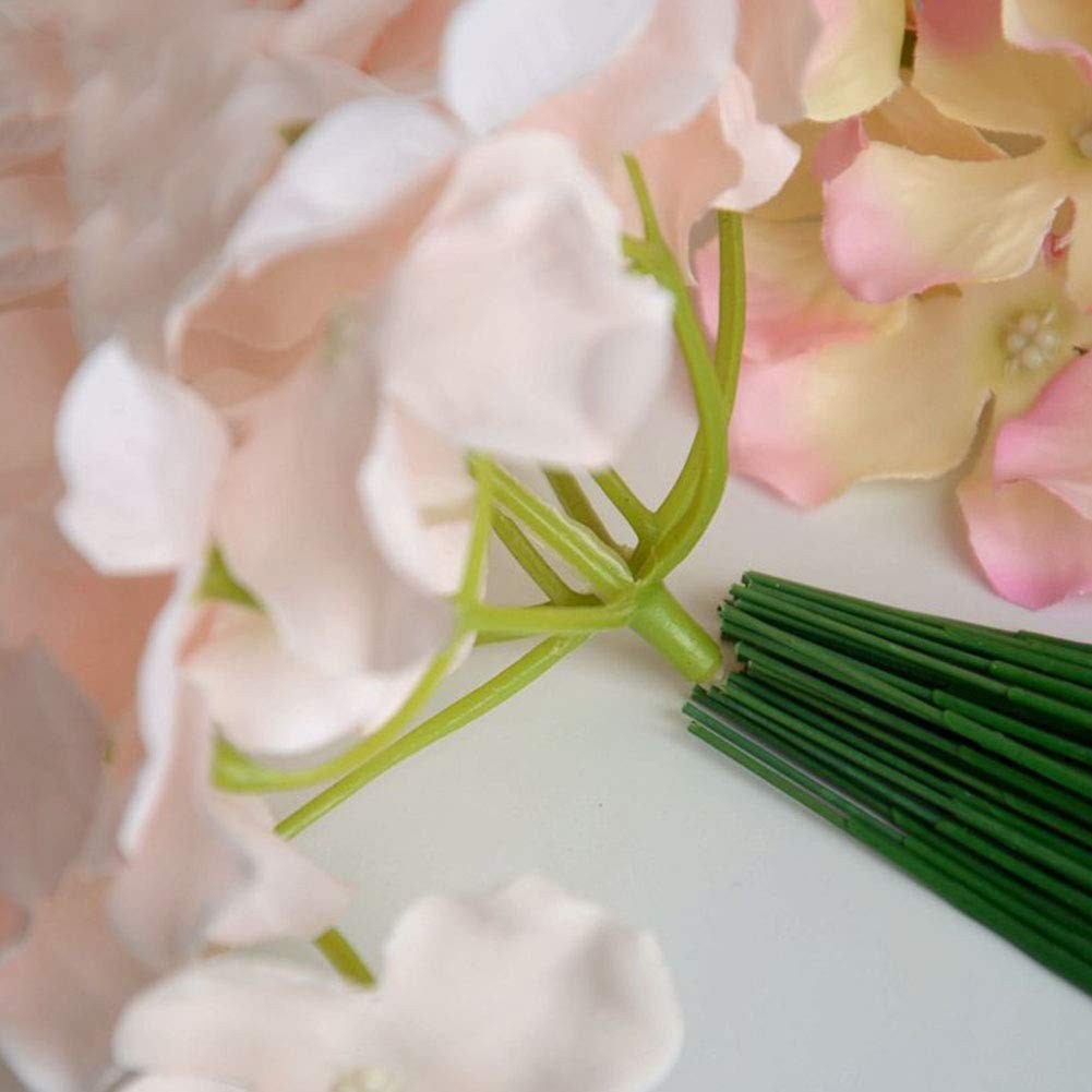100pcs 17cm Green Artificial Floral Stem Wire for Crafts and Decor