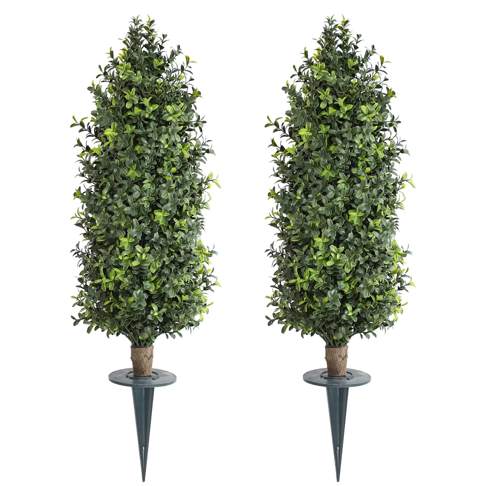 Artificial Topiary Trees with Ground Spike 30 Inch Tall UV Rated Cone Bush Ev…