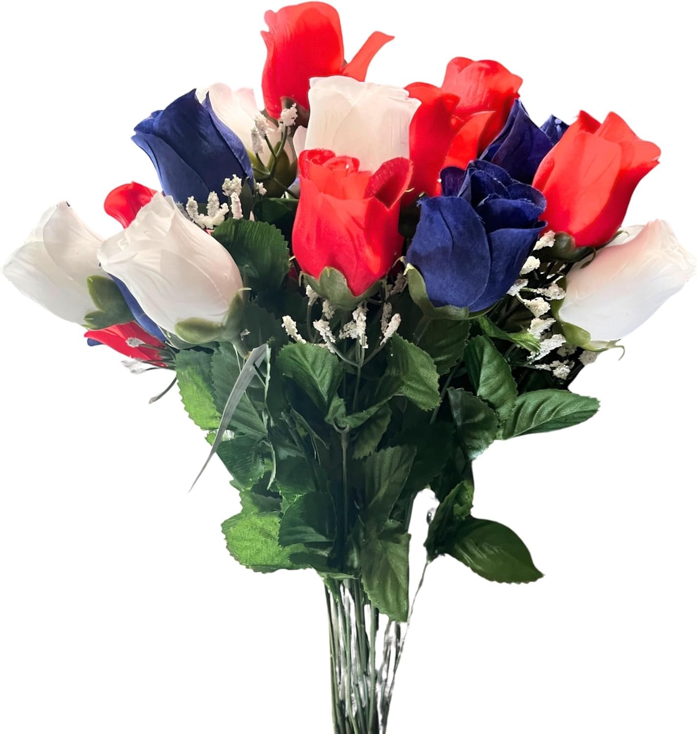 Timeless Indoor 14-Stem Rosebud Arrangement for Memorial & Independence Days