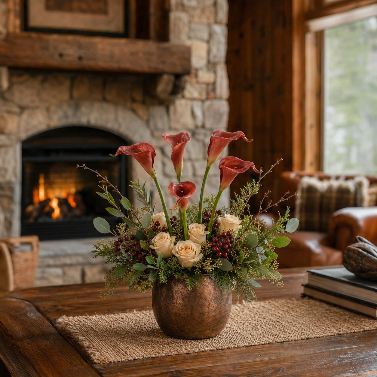 Terracotta Artificial Calla Lily Stems Set of 5 13 Inch Faux Flowers for Rustic
