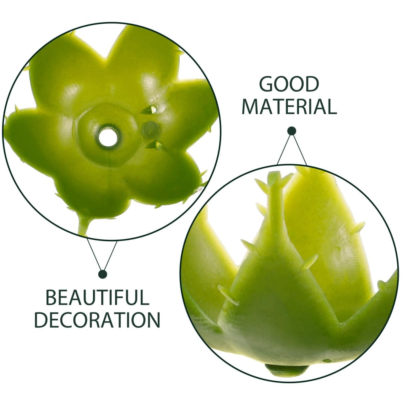 100 PCS Green Plastic Flower Bases 2.17X2.17X1.38 Inches Rose Calyxes Sepals