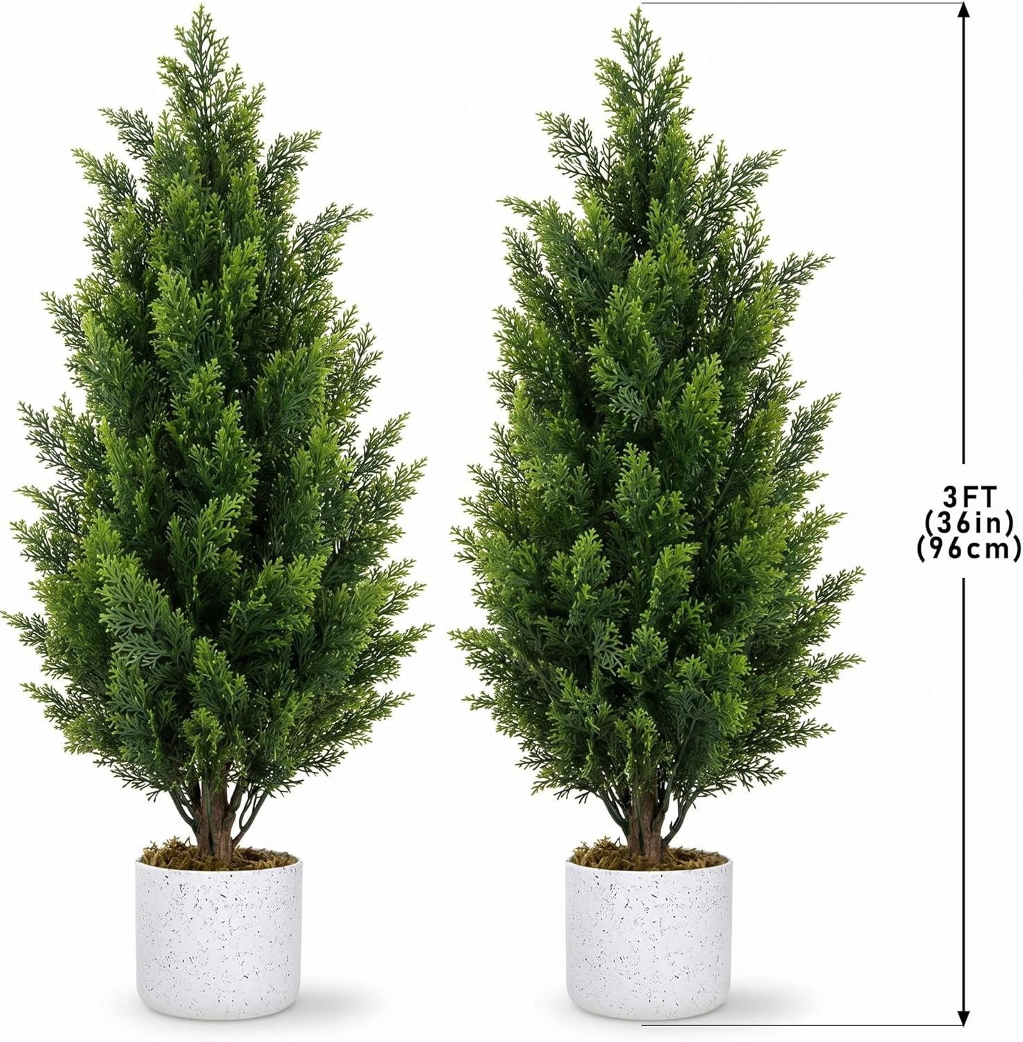 Garvee Artificial Cedar Trees 2 Pcs, 3FT Evergreen Fake Pine Topiary Trees with