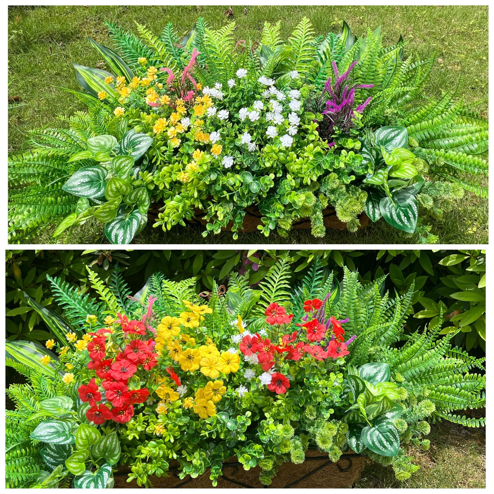 Artificial Plants UV Resistant Greenery Silk Flowers Plastic Faux Stems 24 Pcs