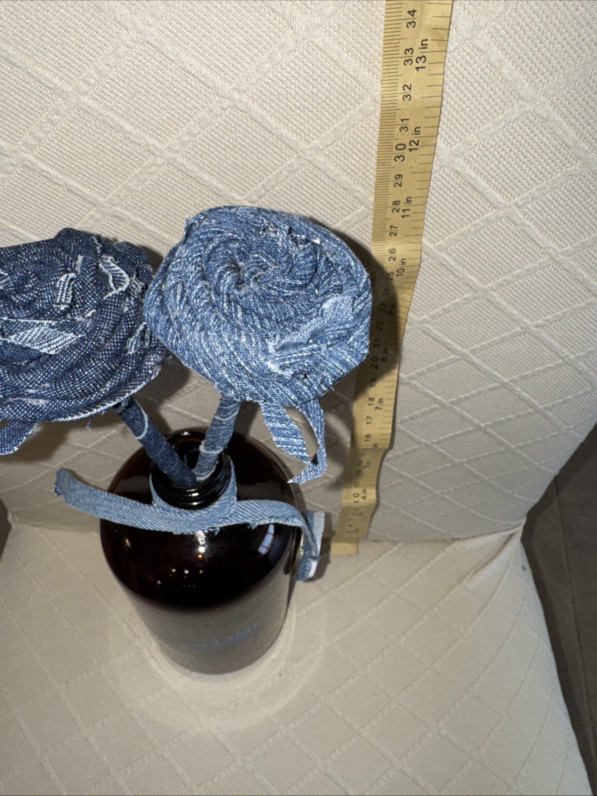 Handmade Denim Roses Flower 2nd Anniversary, Eco, New England Brewing Co Growler