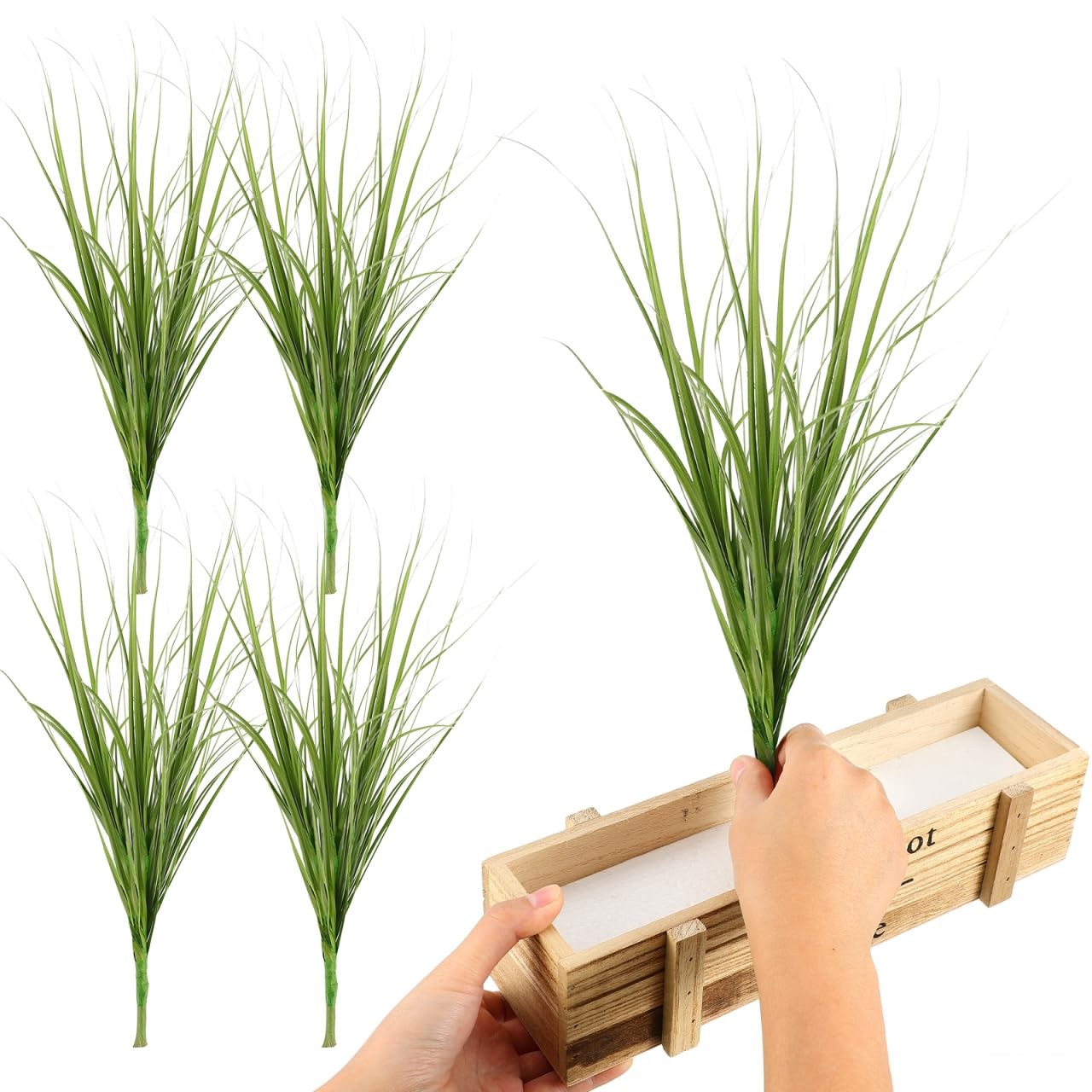 DOITOOL 12Pcs Artificial Grass Stems 8.7In Faux Tall Grass Plants for Indoor …