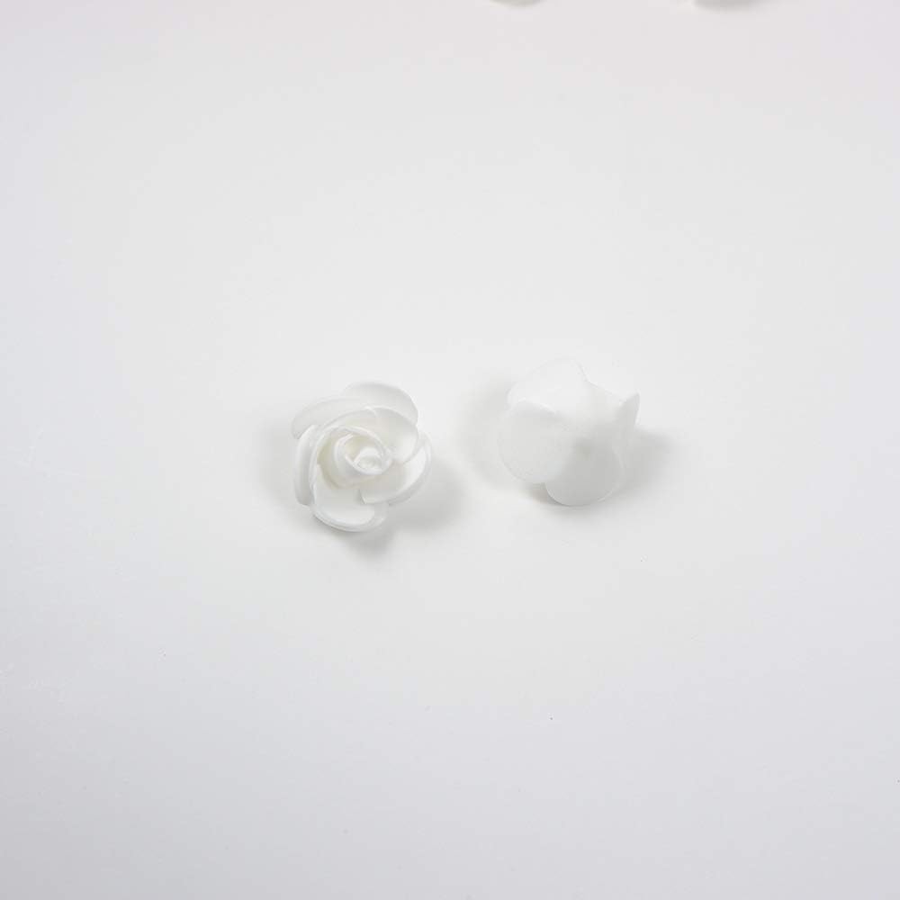 White Foam Artificial Flowers Bulk Rose For Crafts 1.38 Inch 100 PCS