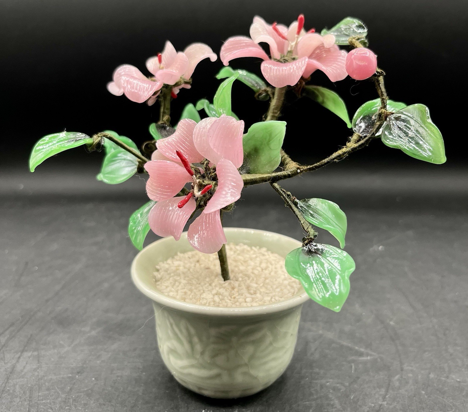Vintage Bonsai Cherry Blossom Tree 7”