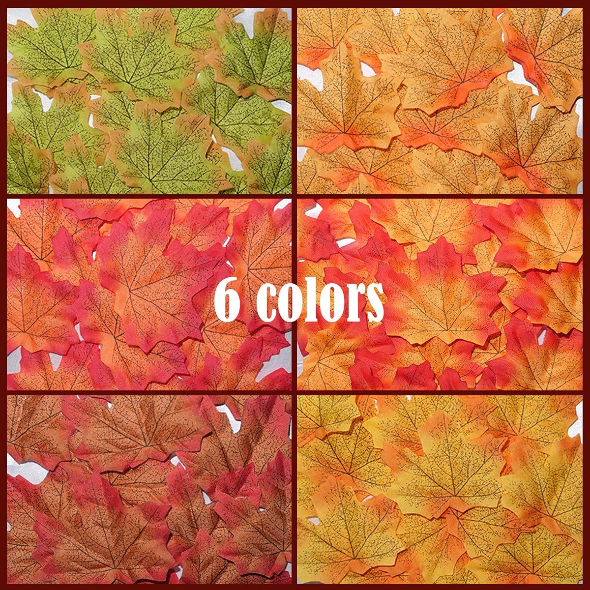 300 PCS Faux Artificial Maple Leaves Decoration Autumn Thanksgiving Decor