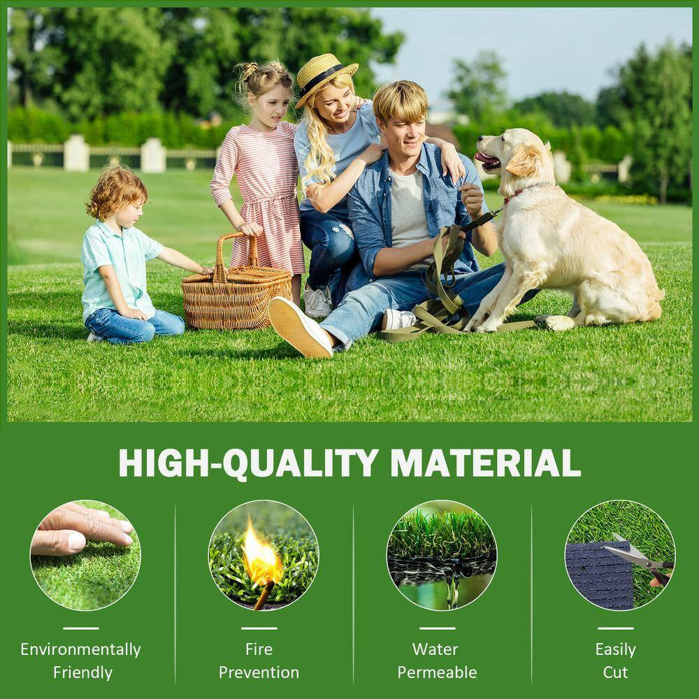 3.3 Ft. X 10 Ft. Green Artificial Grass Realistic Synthetic Thick Fake Faux Gras