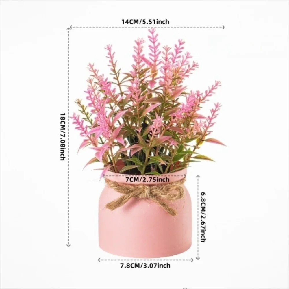 Mini Artificial Potted Plant Fake Evergreen Bonsai Table Home Office Garden