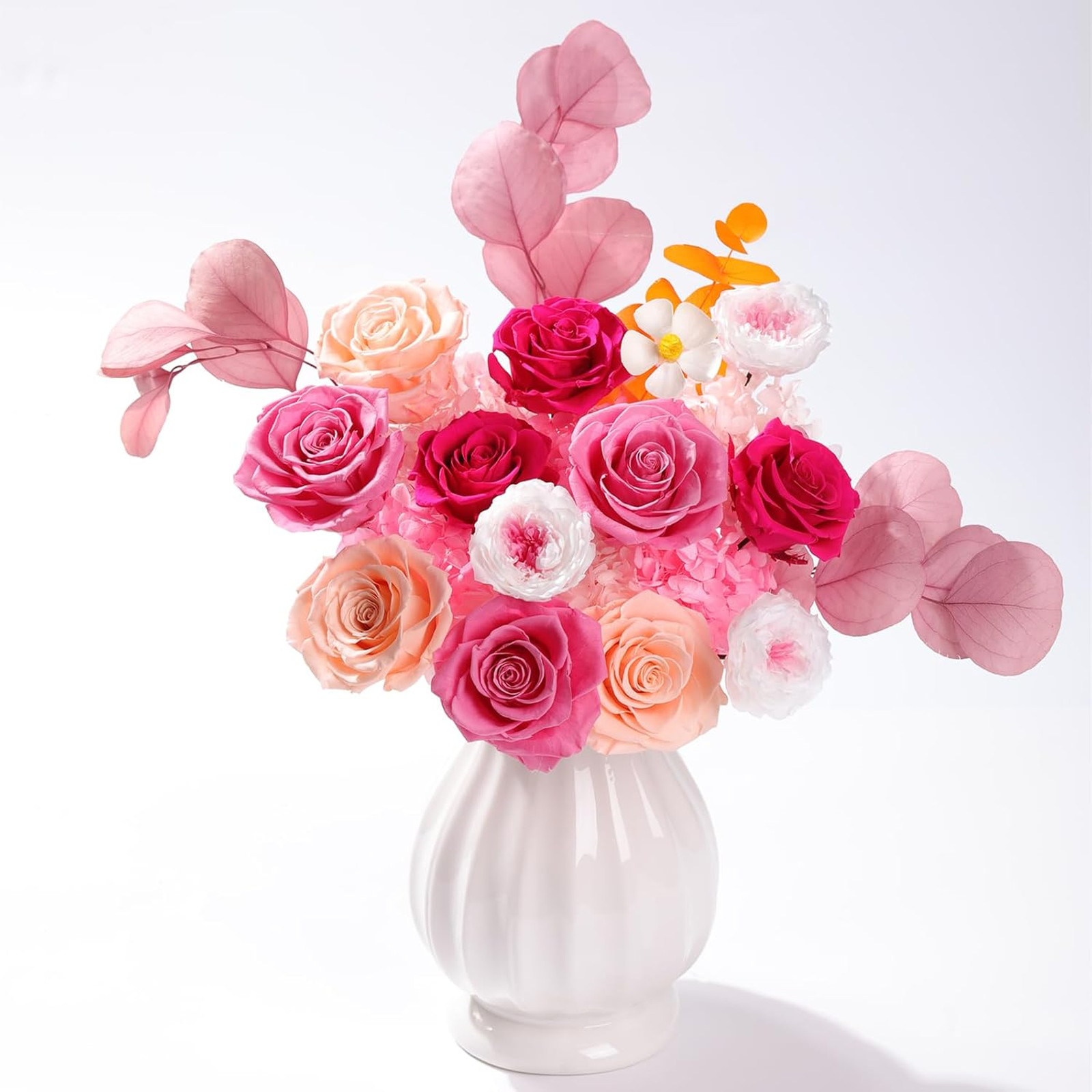 Preserved Flowers Bouquet 12 Roses Mixed Flowers Gift for Her Mom Grandma