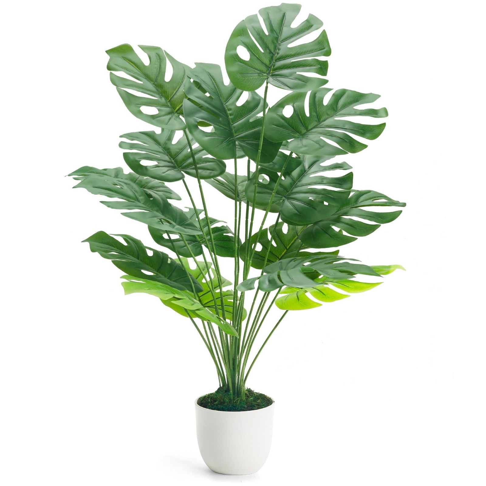 28″ Large Artificial Monstera Plant – Faux Potted Indoor Tree for Living Room De
