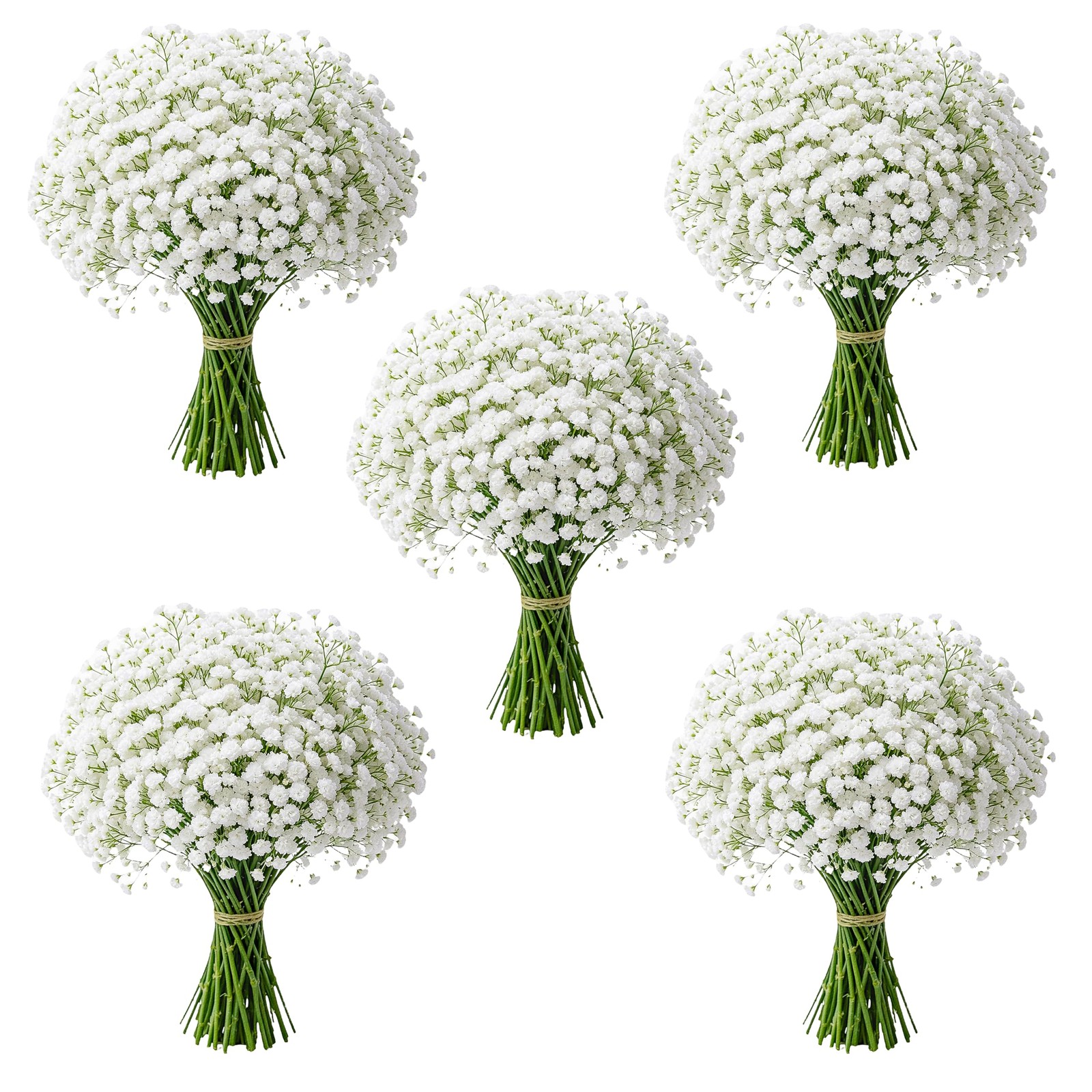 100 PCS Babys Breath Artificial Flowers White Real Touch Gypsophila Decor