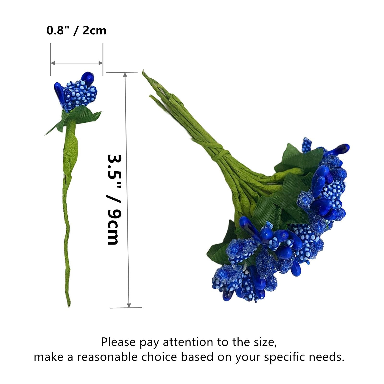 144PCS Mini Flower Stamens, Soft Stems & Tiny Berries Artificial DIY Craft Su…