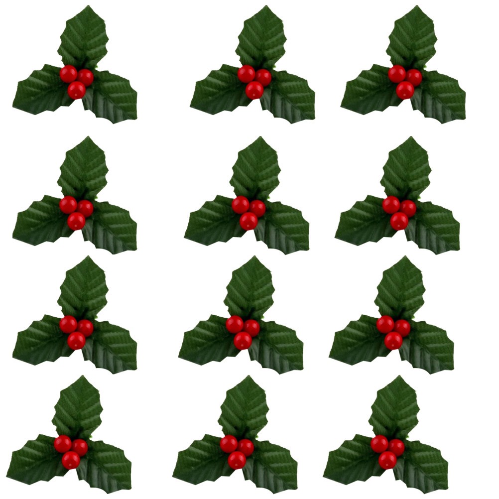 50 Pcs Artificial Red Berry Stems Christmas Tree Decorations Garland