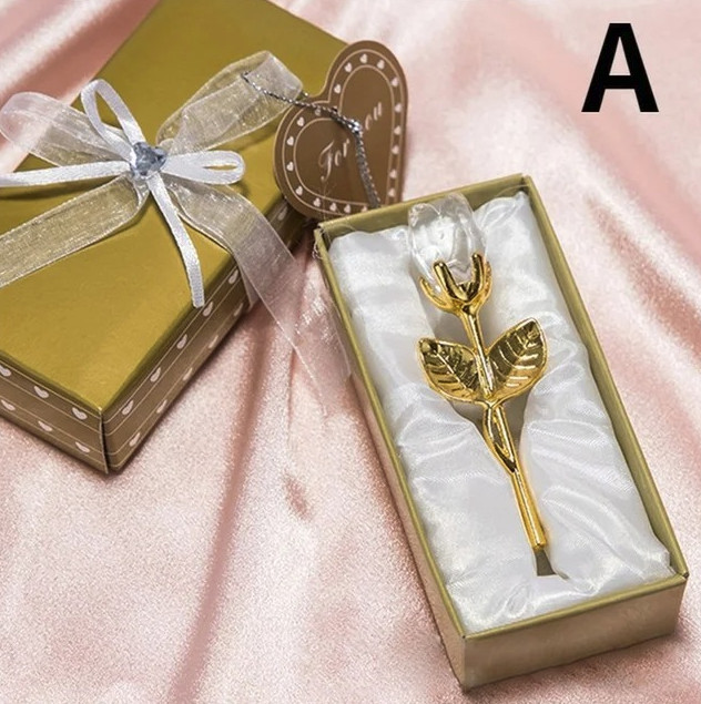 1pc Crystal Glass Rose Figurine Gift Romantic Decor Wedding Valentine – NEW