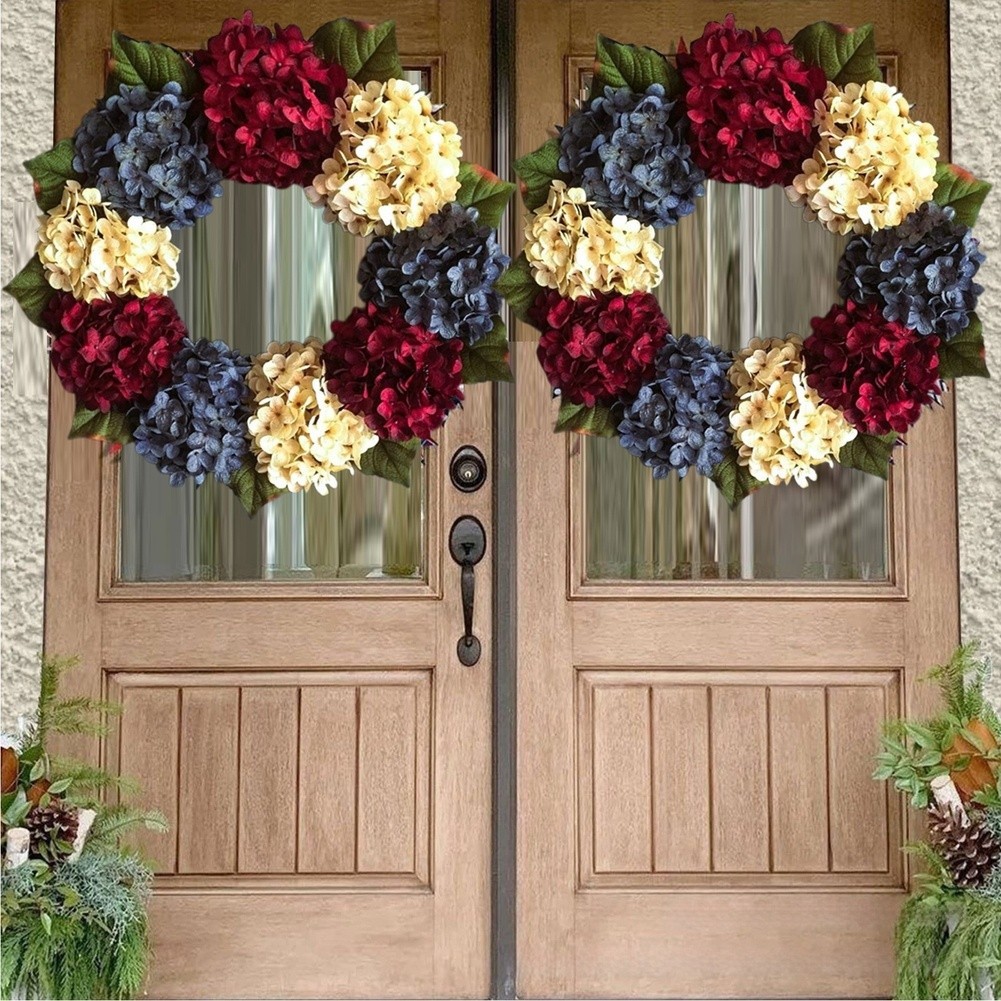 Hydrangea Wreath Outdoor Safe Lightweight Design Door And Wall Display