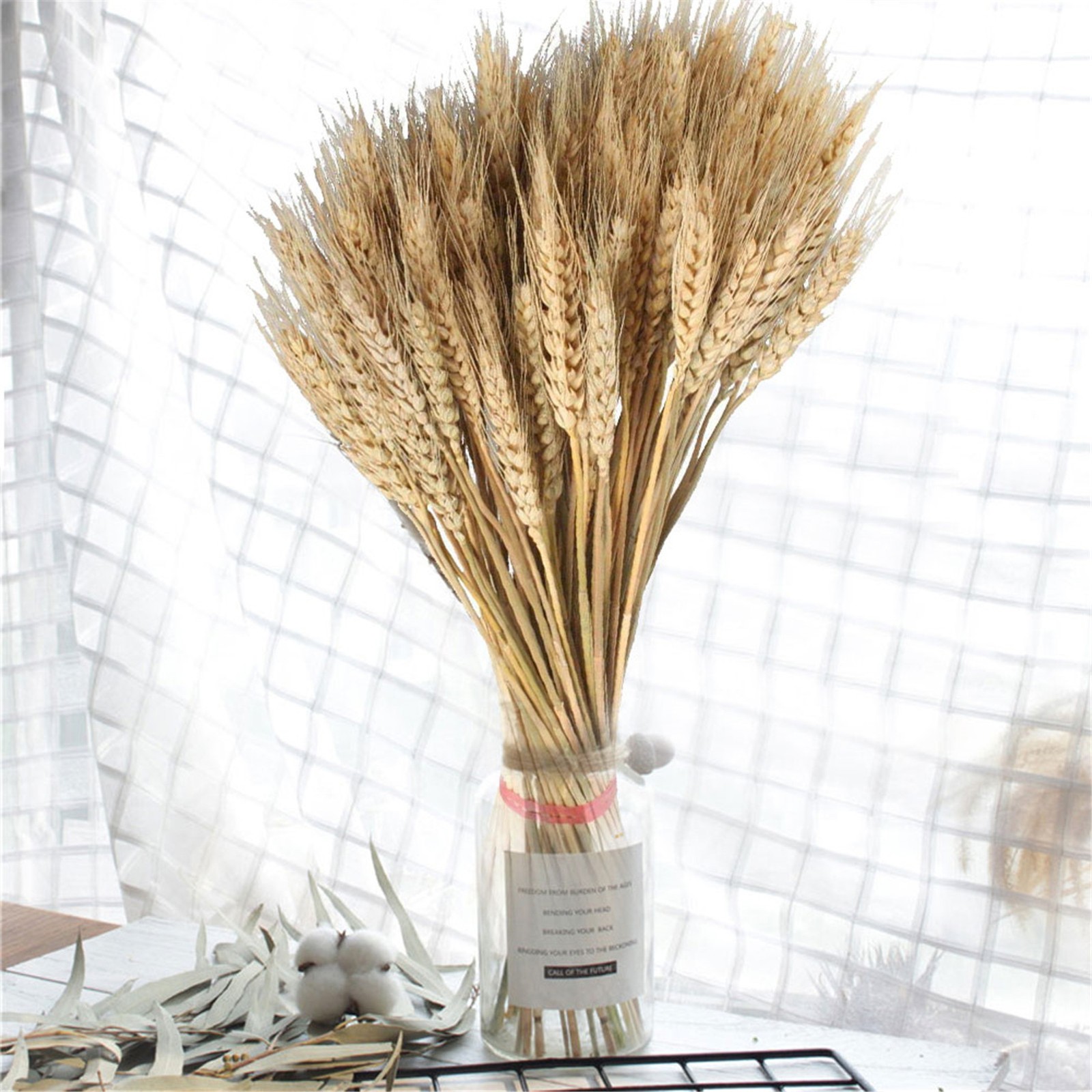 100pcs Dried Natural Wheat Stalks DIY Craft Bouquet Bunch Wheat For Home Decor