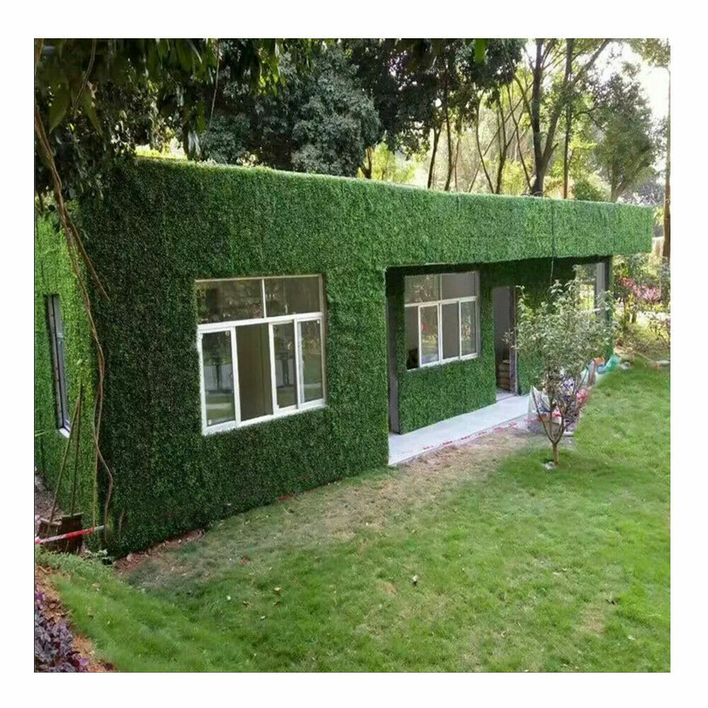 Artificial Wall Hedge Privacy Screens Fence Panel Faux Leaf Grass Mat Yard Decor