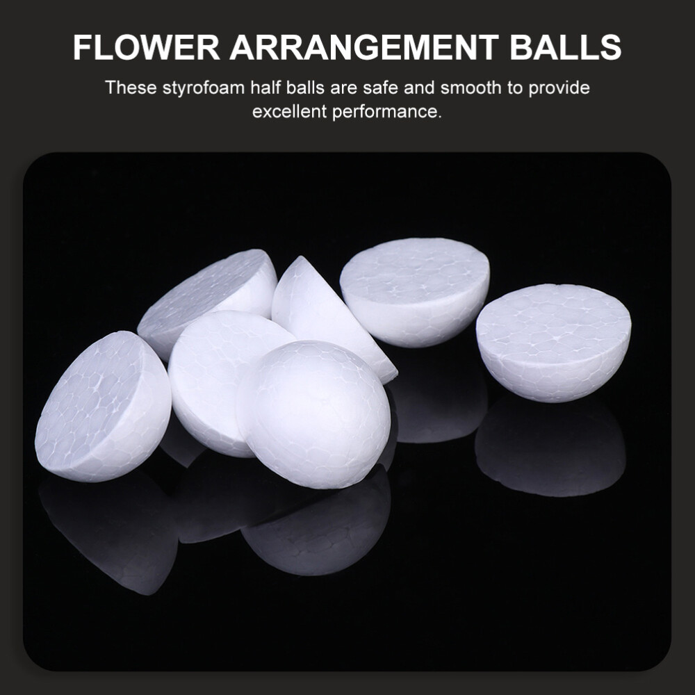 20pcs Craft Polystyrene Balls Flower Holder Craft Flower Arranging Half Balls