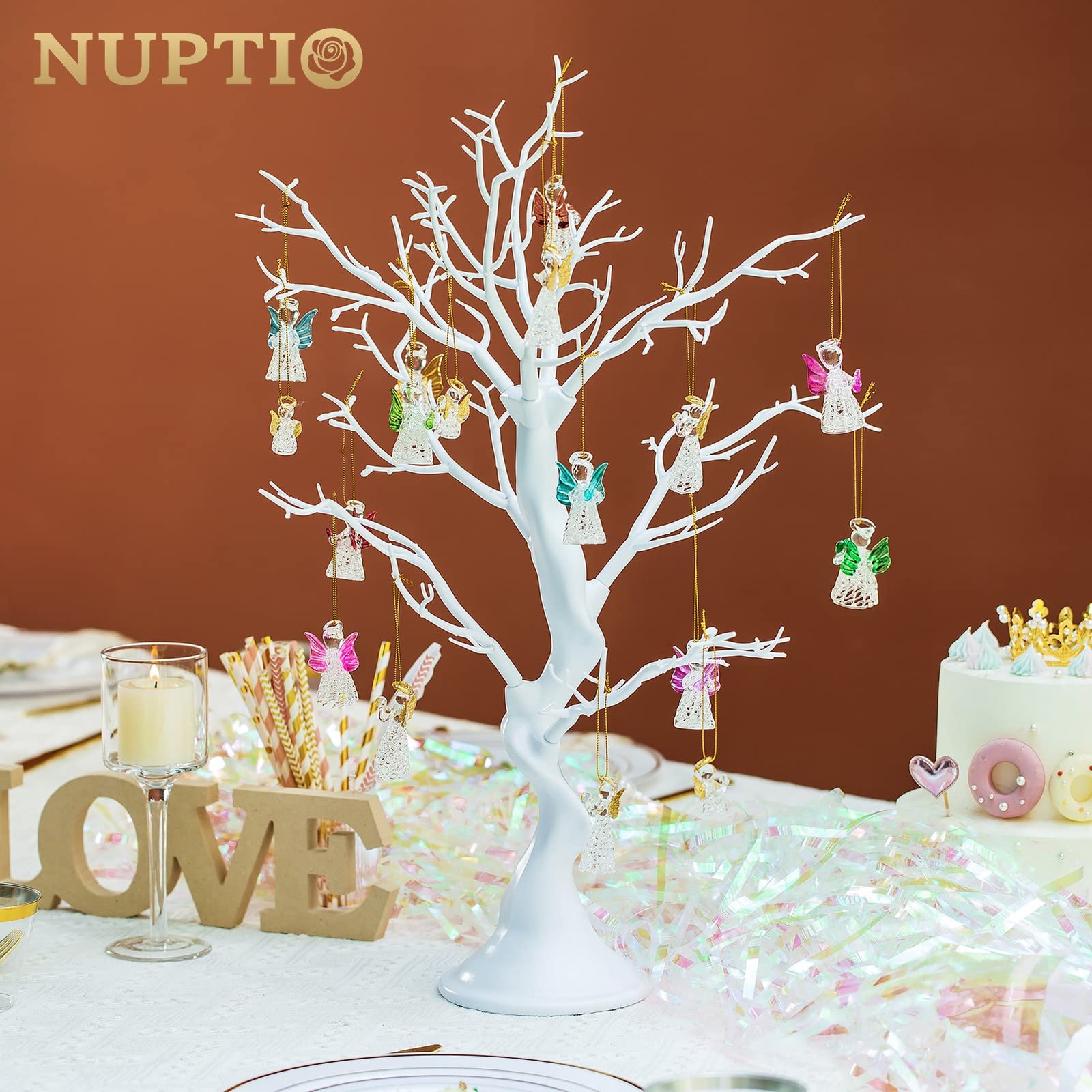 Nuptio White Christmas Tree Branch Artificial 22.8 1ft 11in – 1 Pc,