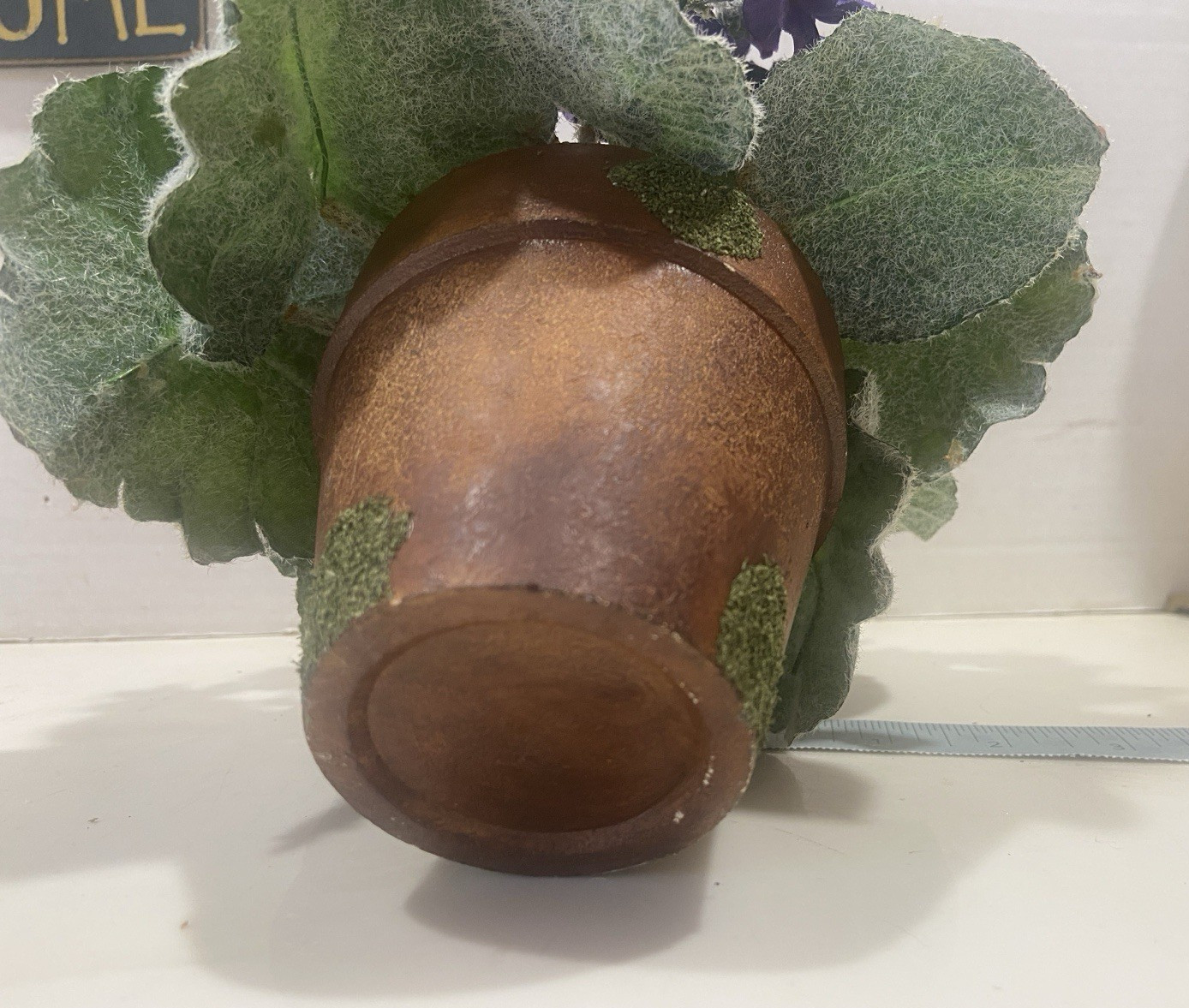 Faux African Violet in Planter 8x8x8″
