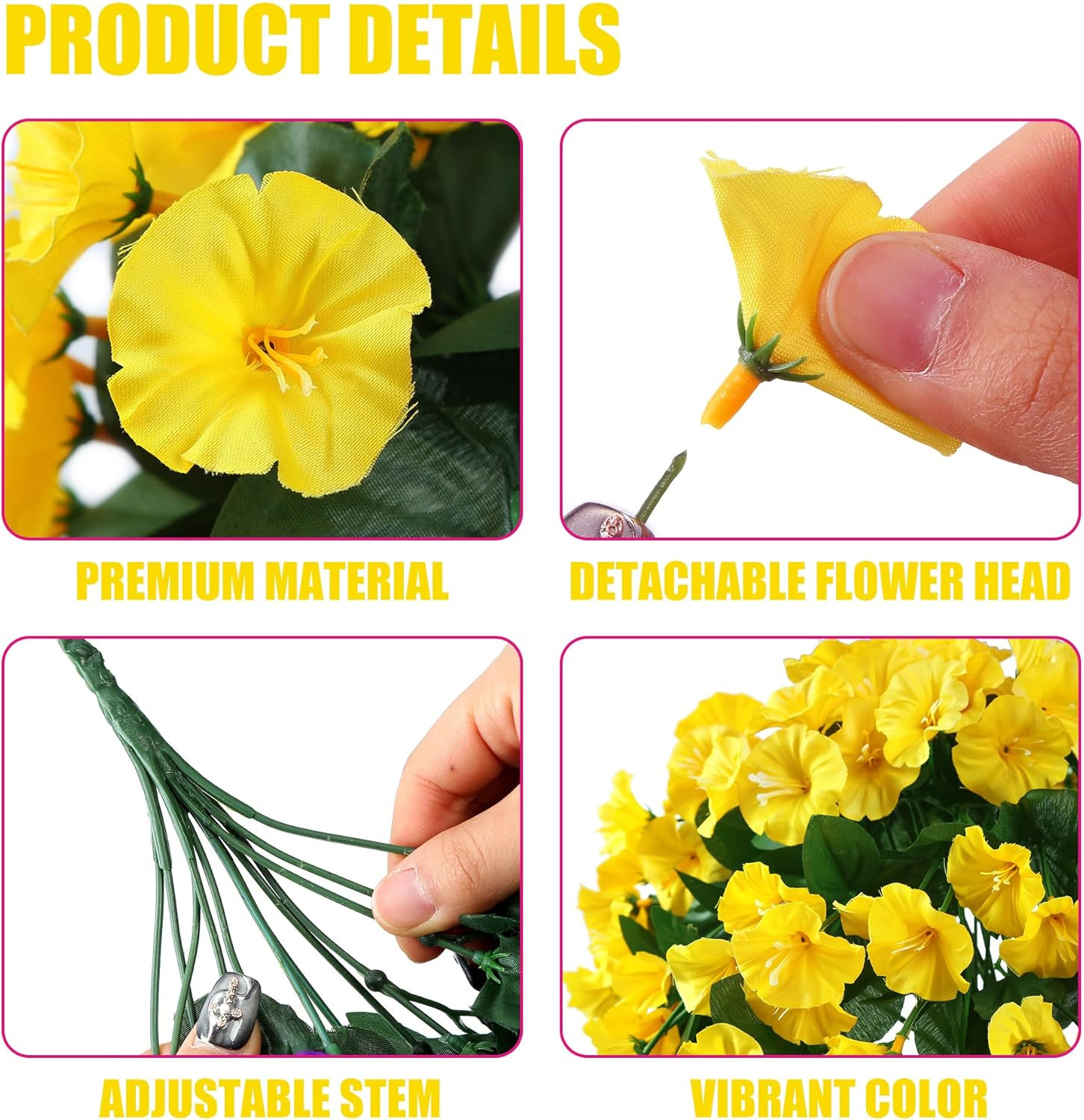 Sggvecsy Artificial Fake Hanging Flowers Plants for Outdoor outside Spring Summe