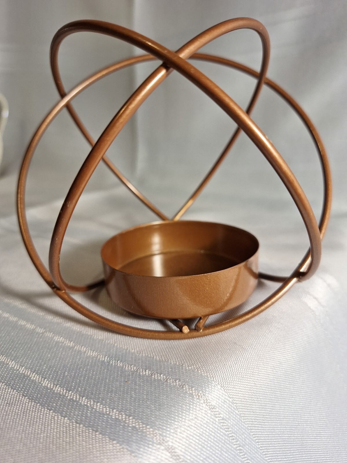 Bronze Metal Orb, Copper Vortex, Softball Size, Add A Plant Or Candle