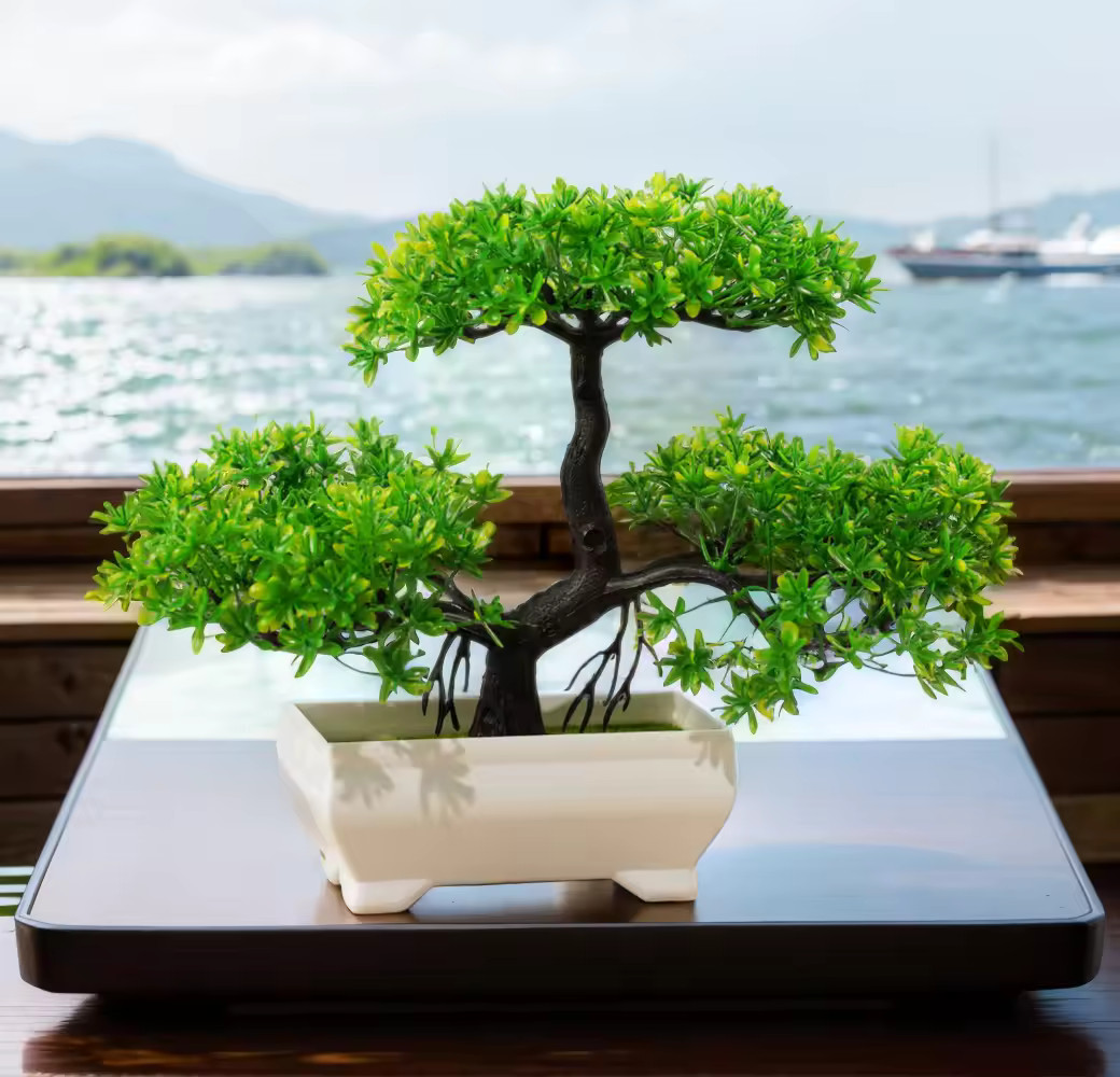 Artificial Bonsai Tree – Fake Potted Plant for Home, Office & Garden Decor