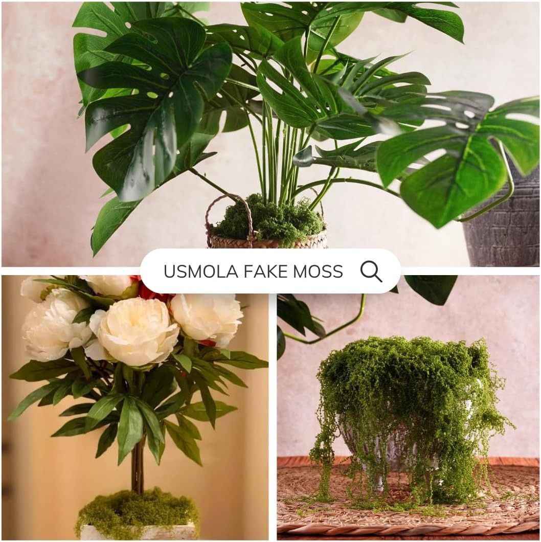 3.5OZ Fake Moss for Plants Indoor – Artificial Moss for Table Centerpieces